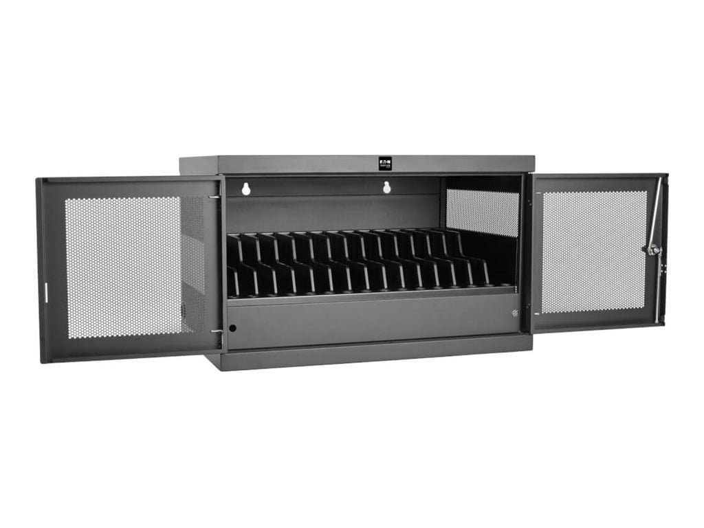 Tripp Lite 16-port Ac Charging Cart Storage Station Chromebook Laptop Tablet - 18.8" Height X 30.3" Width X 21.6" Depth - Floor, Wall Mountable, Desktop, Tabletop, Countertop - Steel - Black...