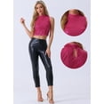thumbnail image 2 of DARING DIVA Women's Sleeveless Party Metallic Sparkly Tops L Hot Pink, 2 of 6