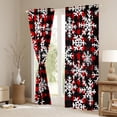 thumbnail image 3 of jejeloiu Christmas Snowflake Black Out Curtains,Abstract Geometric Grid Curtains Pack of 2 (42x63 Each),Red White Black Bedroom Curtains For Boy Kids,Microfiber Bedroom Decor, 3 of 6