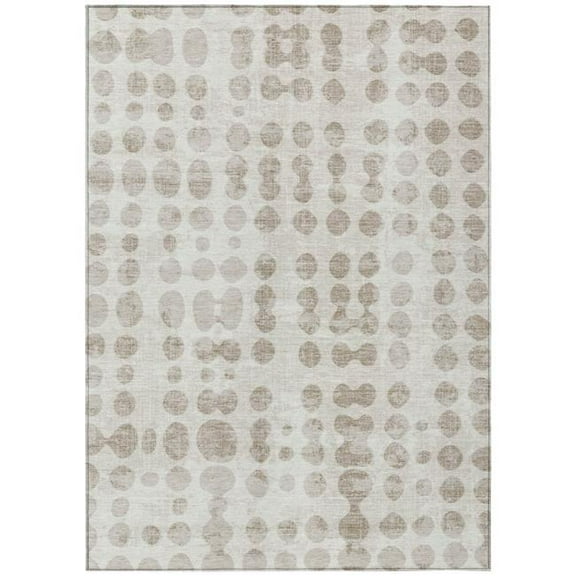 HomeRoots 590959 9 x 12 ft. Ivory & Beige Abstract Washable Indoor & Outdoor Rectangle Area Rug