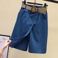 thumbnail image 3 of Women's Solid Color Linen Cropped Trousers - Pocket Overalls, Comfortable for All Seasons, 3 of 5