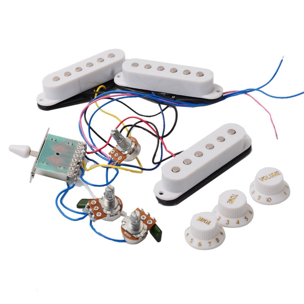 Wiring Harness Prewired 5-Way Switch 2T1V Electric Guitar Pickups Kit for ST
