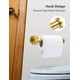 thumbnail image 4 of Portarrollos de papel higiénico, soporte de pared de acero inoxidable SUS304 de Oro Cepillado para baño, cocina y baño, 4 of 7