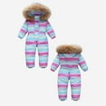 thumbnail image 4 of Ruyang Baby Boys Camouflage Snowsuit Toddler Girls Winter Warm Heart Graphic Jumpsuit Faux 𝐅𝐮𝐫 Hooded Zipper 𝐎nesie, 4 of 6