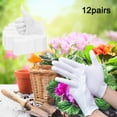 thumbnail image 6 of White Cotton Gloves for Gardening Dry Hands Unisex Cloth Liners 12 Pairs Q0W1, 6 of 9