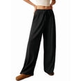 thumbnail image 3 of Pantalones Palazzo de Cintura Alta con Bolsillo y Pierna para Mujer, para Otoño e Invierno. Negro XXL, 3 of 9