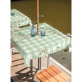 thumbnail image 2 of Outdoor Tablecloths with Umbrella Hole & Zipper, Watercolor Floral 60x60 Inch Square Tablecloths, Spring Flowers Leaves Botanical Green Plaid Waterproof Table Cloth, Patio/Pool/Picnic Table Covers, 2 of 8