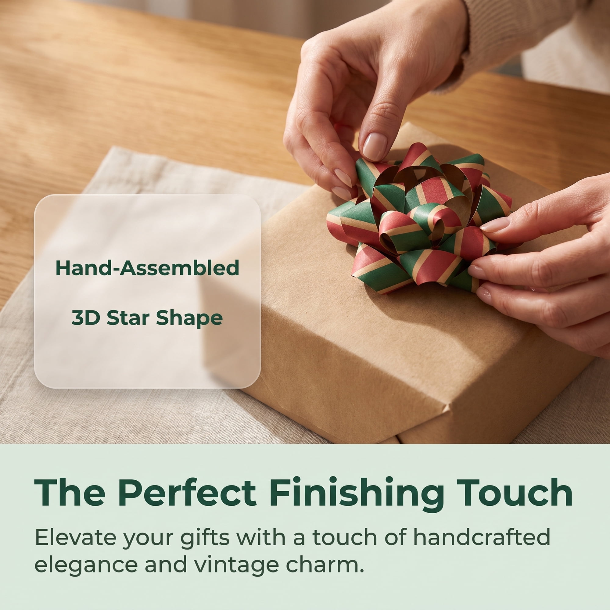 Unique Bargains Striped and Star Patterned Gift Wrapping Bow for All Occasions Multicolor