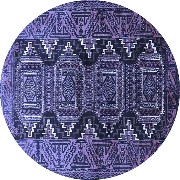 Ahgly Company Indoor Round Persian Blue Traditional Area Rugs, 6' Round