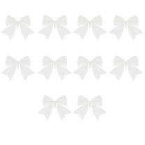 Moocorvic 10Pcs Glitter White Bows for Christmas Tree Hanging Decoration, Gift Wraping