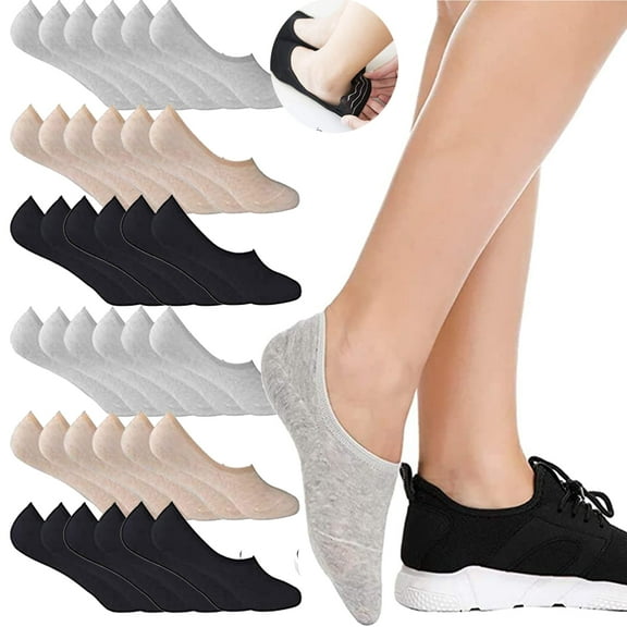 18 Pairs No Show Socks For Women, Women's Cotton Invisible Socks Non Slip Socks(US Womens Shoe 5-8)
