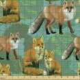thumbnail image 2 of Animal Fabric by the Yard, Little Fox Jungle Smart Seamless Water Color Style of Illustration, Upholstery Fabric for Dining Chairs Home Decor Accents, Multicolor by Ambesonne, 2 of 5