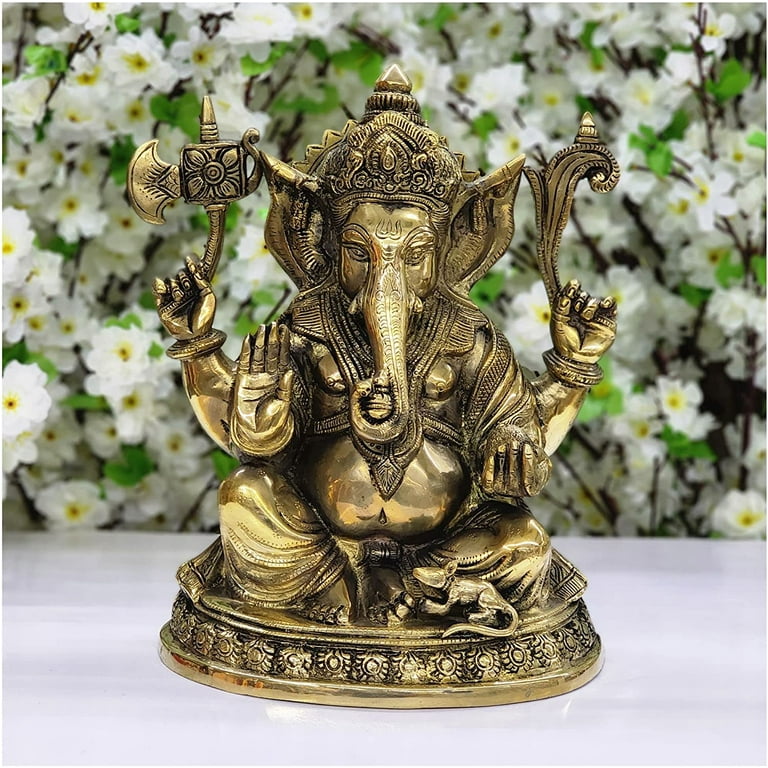 Lord Ganesha Statue in Brass Elephant God Statue Ganesha Idol Large Ganesha  Sculpture Hindu God Statue Elephant Headed God Ganesha Figurine Good Luck  God Gift For New Beginnings - AtoZ India Cart 
