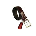 thumbnail image 2 of Men VALENTINI Stitched Leather Belt Classic Pin Buckle Business Dress V711 Wine, 2 of 9