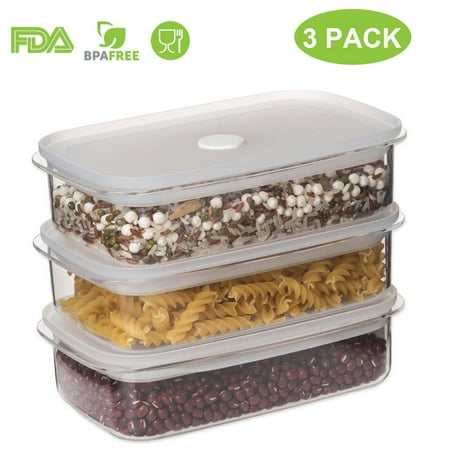 Leak Proof Containers - Food Storage Containers with Lids - Airtight Leak Proof Easy Snap Lock and BPA Free Clear Plastic Container Set for Kitchen Use