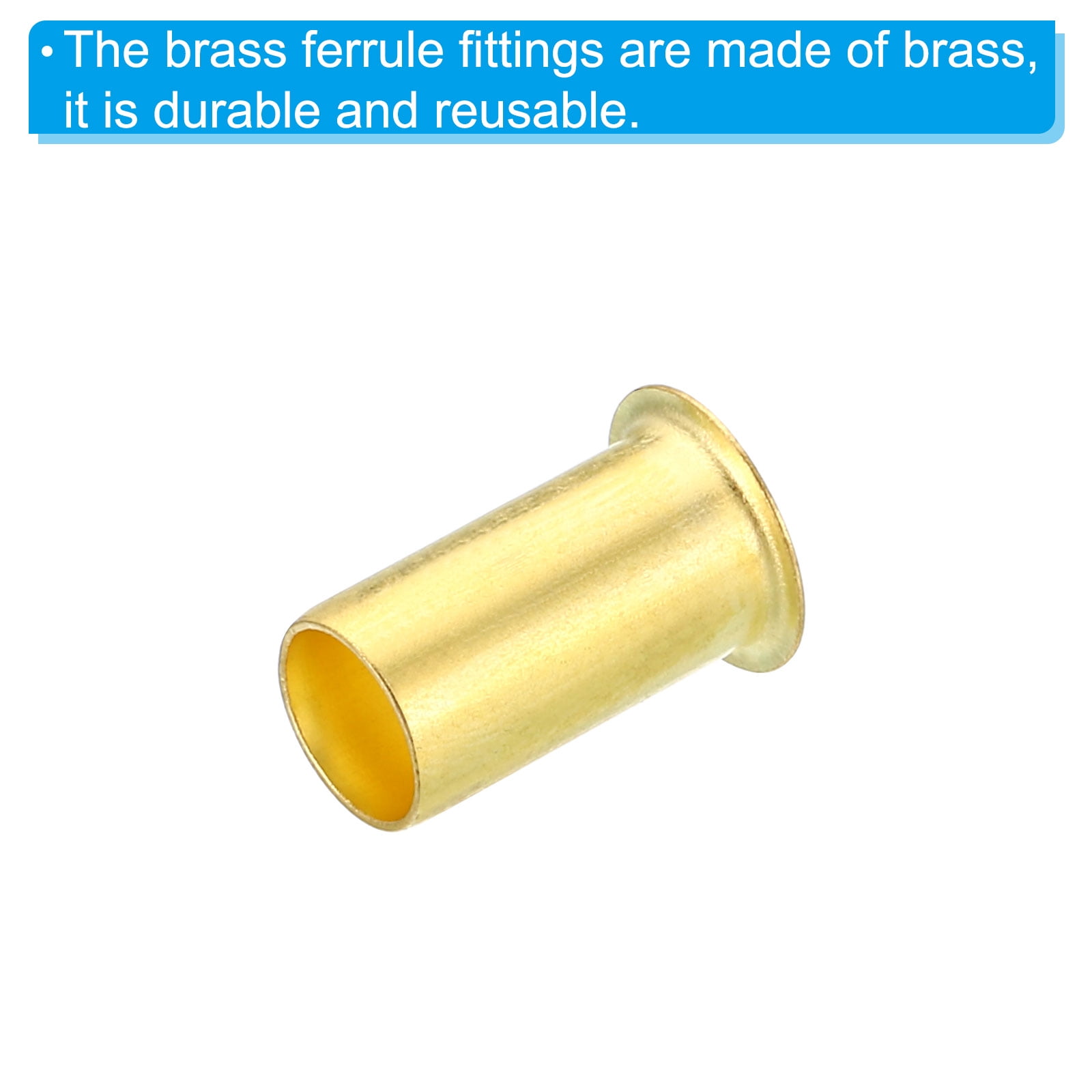 Uxcell 9mm Tube OD Brass Compression Sleeves Ferrules Brass