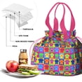 thumbnail image 4 of Colorful Dog Paw Footprint Drawstring Lunch Bag Women - Drawstring Lunch Bag Insulated for Work Office - Stain-Resistant Large Lunchbags for Women with Multi-Pockets, 4 of 6