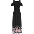 thumbnail image 5 of QIPOPIQ Robe Maxi Élégante pour Femme à Manches Courtes, Robes Décontractées Tendance, Robe d'Été Ample, Robes Maxi Élégantes, Robe à Imprimé Épaules Dénudées, Robe à Col Rond, Offres 2023, 5 of 5
