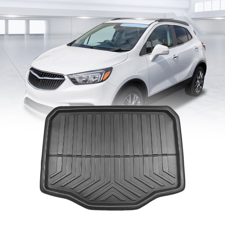BDK All-Weather Cargo Trunk Floor Mat Liner – Semi-Universal Fit For Buick – Black Rubber