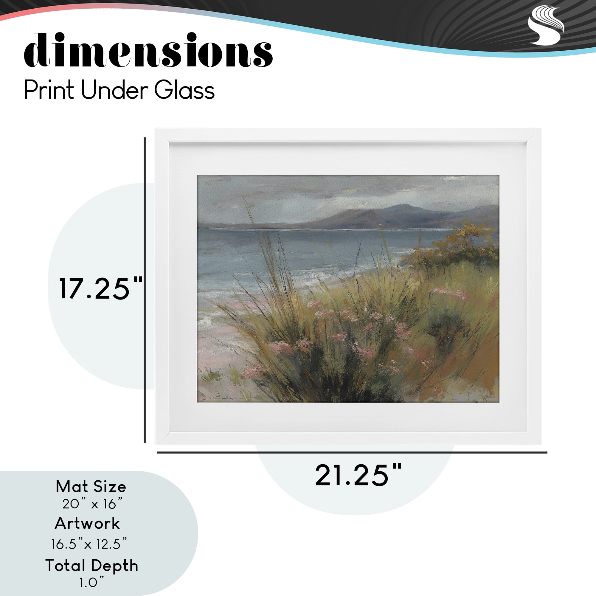 Stupell Industries The Green Valley Beach White Framed Print Under Glass, design by Svetlana Aleynikova