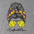 thumbnail image 2 of Messy Bun Softball Mom Life Game Day Vibes Sports Lover | Mother's Day Sports Tri-Blend Racerback Sleeveless Top, Premium Heather, S, 2 of 5