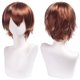 thumbnail image 1 of Zhuge Peluca de pelo corto unisex de anime, peluca de anime para cosplay, pelucas sintéticas resistentes al calor para fiesta de disfraces con flequillo, marrón, 1 of 2