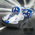 thumbnail image 2 of White Two In One Remote Control Hovercraft Speedboat Toy For Kids Amphibious Drift Car Rechargeable Summer Fun Size 3.4X2.7X1.7In Weight 0.56Lb, 2 of 9