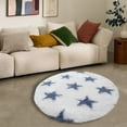 Apmemiss Christmas Clearance! Bedroom Striped Round Silk Wool Carpet
