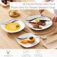 thumbnail image 4 of VEWEET Dinnerware Sets, Porcelain Dinner Set for 12, 36-Piece Square Ivory White, Series Teresa, 4 of 7
