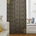 thumbnail image 5 of Brown Golden Floral Sheer Curtains 45 Inches Long, Modern Abstract Art Spring Flowers Light Filering Curtains, Breathable Simi Curtain Privacy Drapes for Kitchen Bathroom Small Window Treatment, 5 of 9