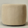 thumbnail image 4 of KINWELL Linen Blend Swivel Barrel Chair, No Assembly Upholstered 34" Wide Breathable Textured Weave Fabric Accent Chair for Living Room Office Lounge, Wheat, 4 of 14