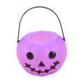 thumbnail image 4 of Halloween Pumpkin Bucket Candy Bucket Holder Gift Basket, Reusable Halloween Supplies Favors for Home Decoration Holiday Gift Violet, 4 of 9