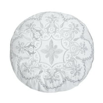 Levtex Home - Matalasse Bright White - Decorative Pillow (16in. Round) - Medallion - White and Grey