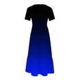 thumbnail image 5 of bnaln Summer Dresses for Women 2024 Casual Flowy Tiered Short Sleeve Maxi Dress Solid High Waist Elegant Dresses Loose Vintage Dress Trendy Beach Swing Long Dresses with Pockets, 5 of 7