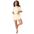 thumbnail image 5 of Hanes Originals Women's SuperSoft Comfywear Sleep Shorts, 3.25" Moon Mist Yellow S, 5 of 5