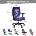 thumbnail image 7 of HELLHERO Jellyfish Coral Print Office Computer Chair Covers, Removable Rotating Chairs Backrest and Seat Protectors, Office Chair Seat Cover, Purple, 7 of 7