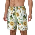 thumbnail image 2 of Uemuo Watercolor Bright Sunflowers Pattern Mens Swim Trunks Quick Dry Board Shorts with Mesh Lining, Stretch Beach Shorts Quick Dry No-Chafing Board Shorts-Large, 2 of 9
