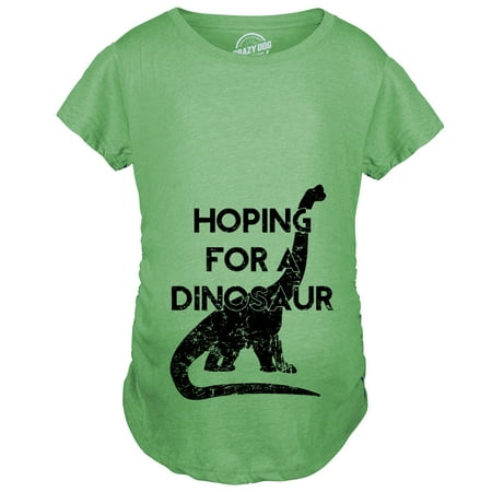 

Maternity Hoping For a Dinosaur Funny Baby Pregnancy Announcement T shirt (Green) - S
