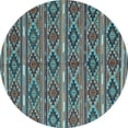 thumbnail image 1 of Ahgly Company Indoor Round Oriental Light Blue Traditional Area Rugs, 6' Round, 1 of 4