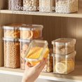thumbnail image 4 of Boîte de Rangement Alimentaire Empilable Grande Capacité Réservoir de Stockage de Grains Transparent Résistant à l'Humidité pour Aliments Secs Collations Farine Fournitures de Cuisine, 4 of 12