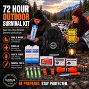 Sustain Supply Essentials 2-Person 72-Hour Emergency Backpack with Food, Water and First Aid