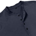 thumbnail image 7 of hoksml Men's Cotton Fabric Long Sleeve Henley Shirt, 4 Button Placket Solid Color Crew Neck Casual Daily Pullover Top, 7 of 7