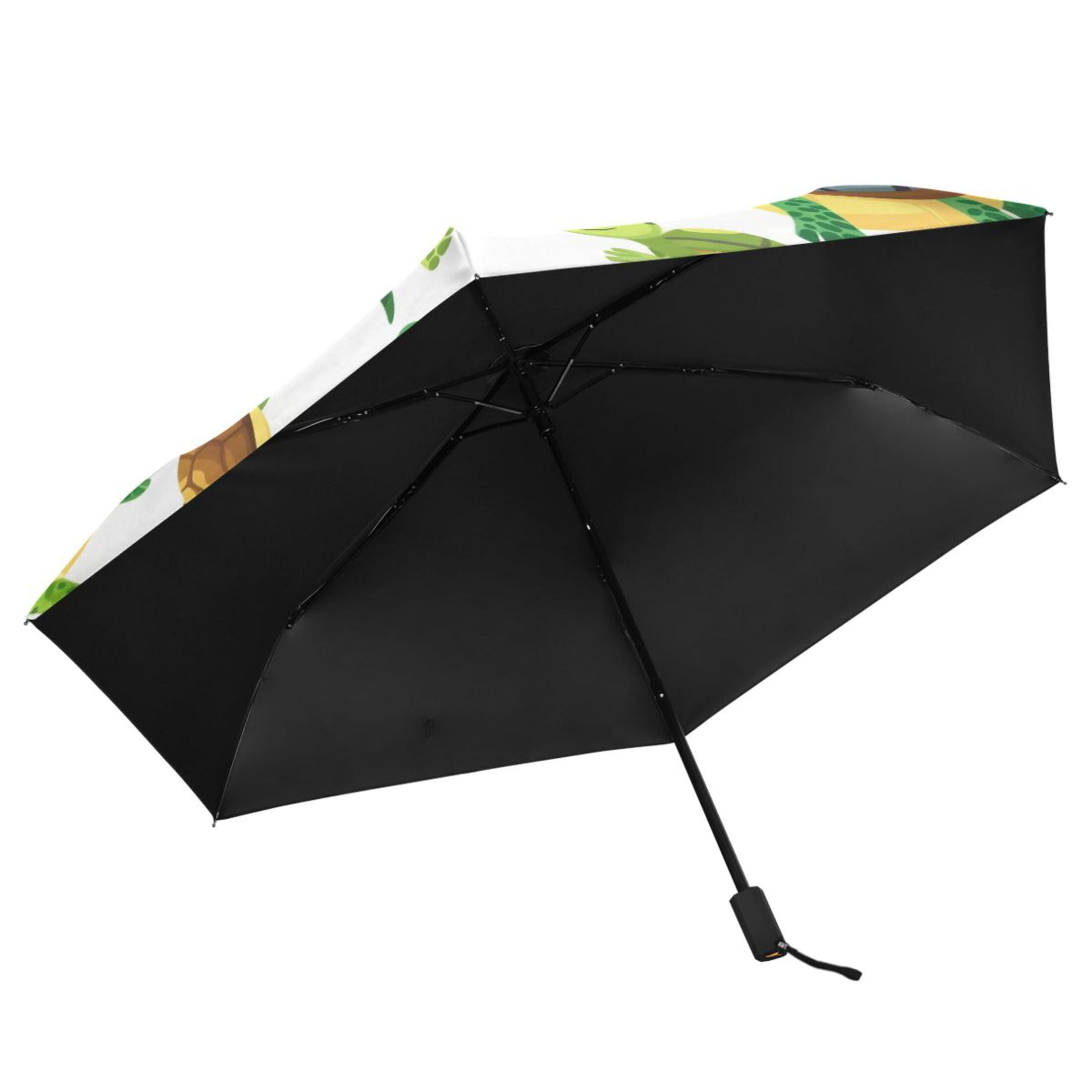 Cute Turtles UPF 50+ Compact Folding Umbrella for Rain Windproof Travel Umbrella Lightweight Packable