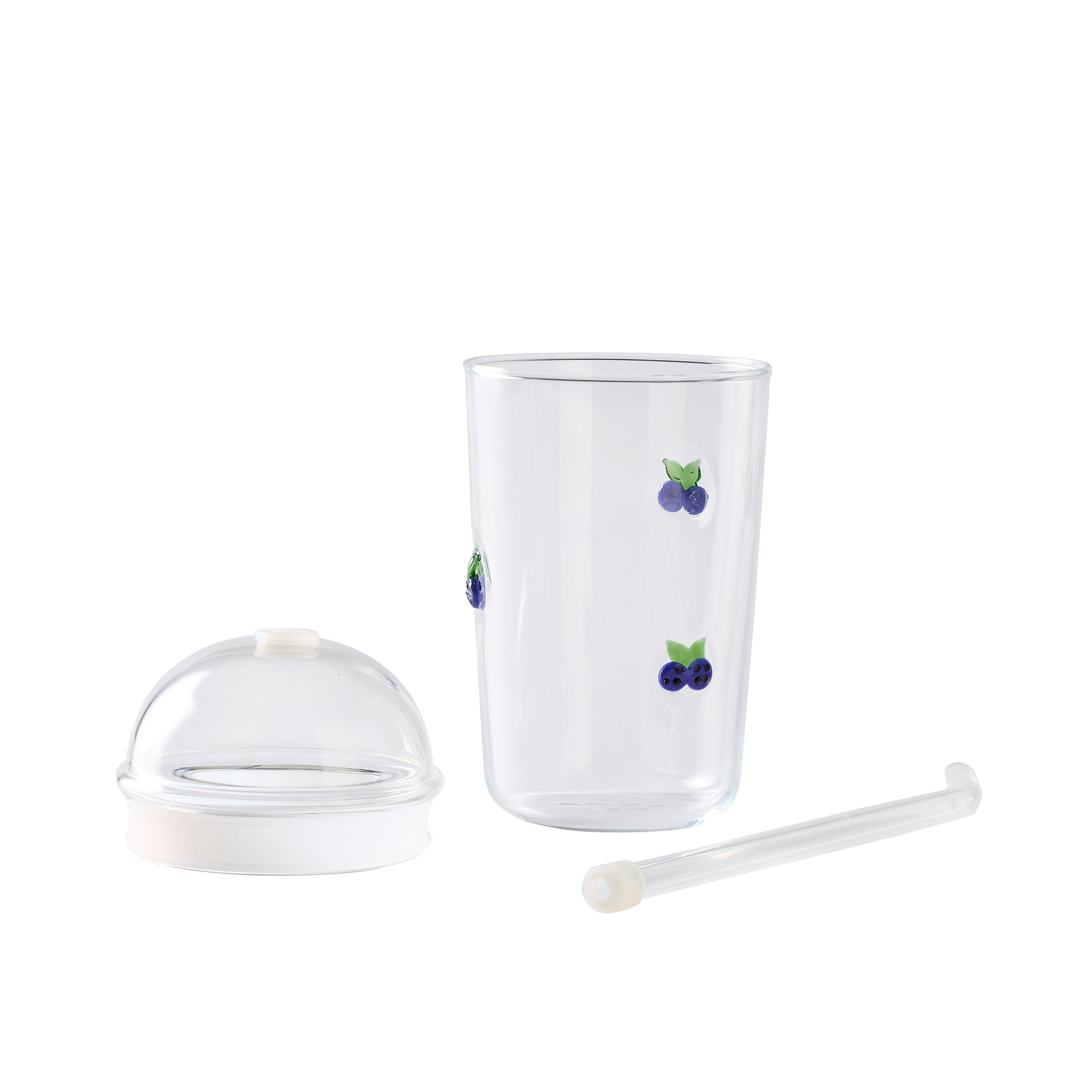 Better Homes & Gardens Glass Sipper Double Blueberry Icon with Glass Lid