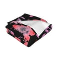 thumbnail image 5 of Watercolor Flower Leaves Throw Blanket, Super Soft Anti-Pilling Flannel Bed Blankets, 50"x40", 5 of 8
