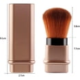 thumbnail image 3 of Brocha para rubor en polvo Kabuki, brochas de maquillaje profesionales, brocha facial de cabeza redonda portátil para base líquida y fluida tradicional, 2 piezas doradas y plateadas ER, 3 of 5