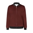 thumbnail image 5 of Womens Bomber Jacket 2026 Casual Coat Fall Fashion Lightweight Zip Up Long Sleeve Outerwear Windbreaker Pocket Going Out Tops Ladies, 5 of 5