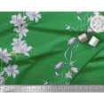 thumbnail image 3 of Soimoi polyester Crepe Fabric Leaves & Wild Flower Printed Fabric 1 Yard 42 Inch Wide, 3 of 3