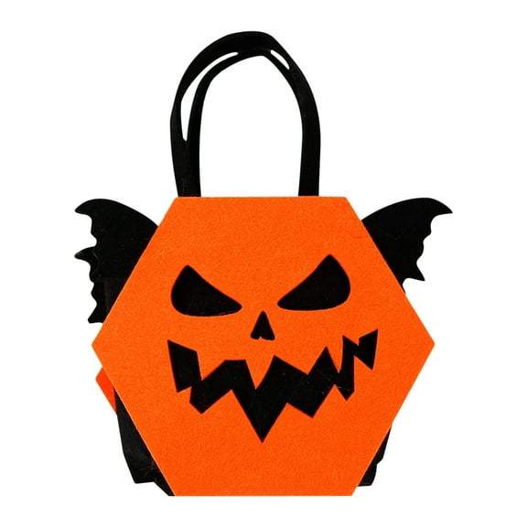 Halloween Candy Bags Gift Bags Halloween Non-Woven Bags Reusable Trick or Treat Tote Gift Bag Pumpkin Ghost Bat Party Favor Candy Goodie Bag with Handle for Teens Halloween Birthday