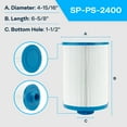 thumbnail image 2 of SpiroPure Replacement for Freeflow Spas FF-100 Unicel 4CH-23 Pleatco PFF25TC-P4 Filbur FC-2400 Hot Tub Spa Pool Filter Replacement Cartridge, 2 of 7